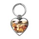 charcuterie on a metal dish outdoor Heart Keychain charcuterie on a metal dish outdoor Heart Keychain