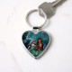 Cute mermaid and funny dolphin Heart Keychain Cute mermaid and funny dolphin Heart Keychain