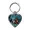 Cute mermaid and funny dolphin Heart Keychain