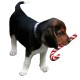 Beagle Puppy With Candy Cane Rectangle Keychain Beagle Puppy With Candy Cane Rectangle Keychain