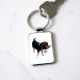 Beagle Puppy With Candy Cane Rectangle Keychain Beagle Puppy With Candy Cane Rectangle Keychain