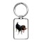 Beagle Puppy With Candy Cane Rectangle Keychain