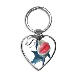 Yummy shark Heart Keychain