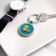 Cute Owl Lovers w/ Umbrella & Red Circle Keychain Cute Owl Lovers w/ Umbrella & Red Circle Keychain