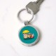 Cute Owl Lovers w/ Umbrella & Red Circle Keychain Cute Owl Lovers w/ Umbrella & Red Circle Keychain