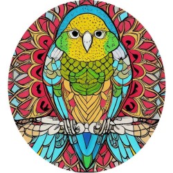 Cute Budgie Parakeet   Circle Keychain
