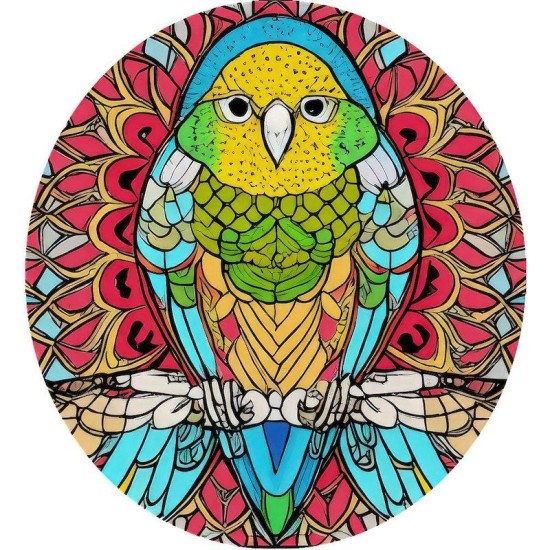 Cute Budgie Parakeet Circle Keychain Cute Budgie Parakeet Circle Keychain
