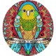 Cute Budgie Parakeet Circle Keychain Cute Budgie Parakeet Circle Keychain