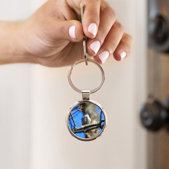 chipping sparrow Circle Keychain chipping sparrow Circle Keychain
