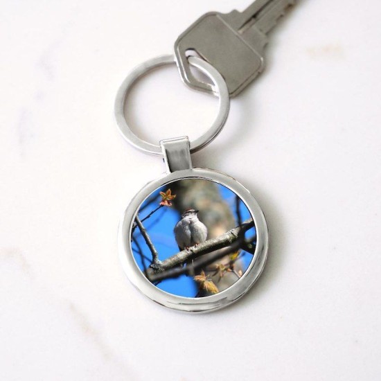 chipping sparrow Circle Keychain chipping sparrow Circle Keychain