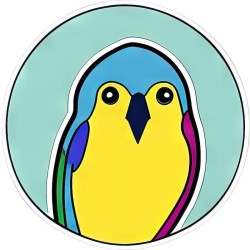 cute budgie parakeet   Circle Keychain