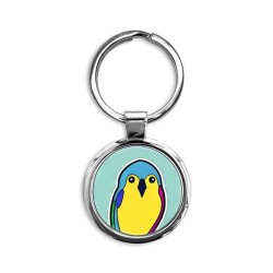 cute budgie parakeet   Circle Keychain