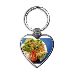 Hawaiian poki bowl salad Heart Keychain