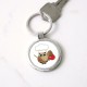 Cute Cooking Owl Cartoon Circle Keychain Cute Cooking Owl Cartoon Circle Keychain