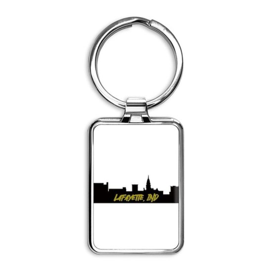 Lafayette， Indiana Skyline Rectangle Keychain