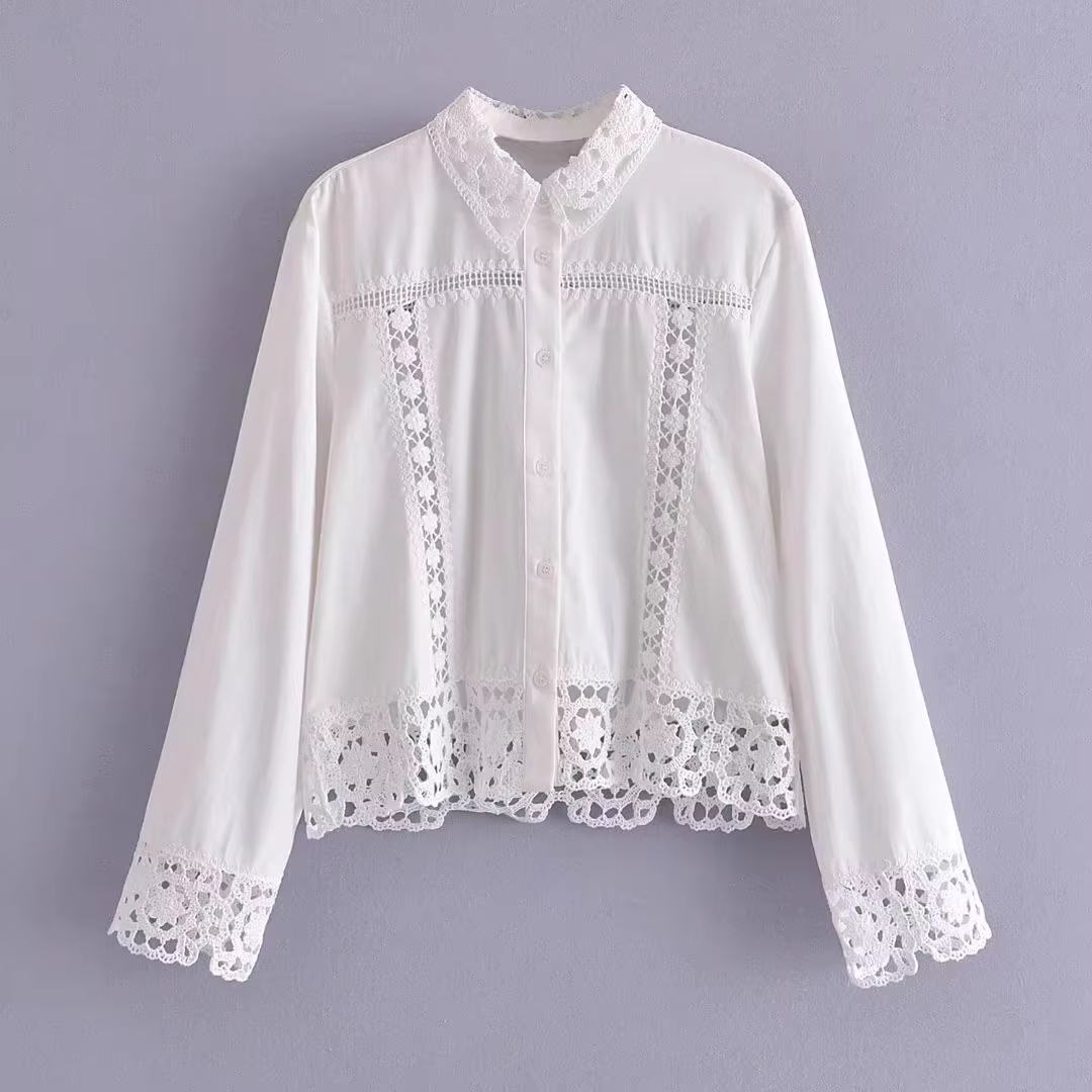 Women's Casual Fashion Ivory Linen Laser Embroidery Hollow Shorts Set